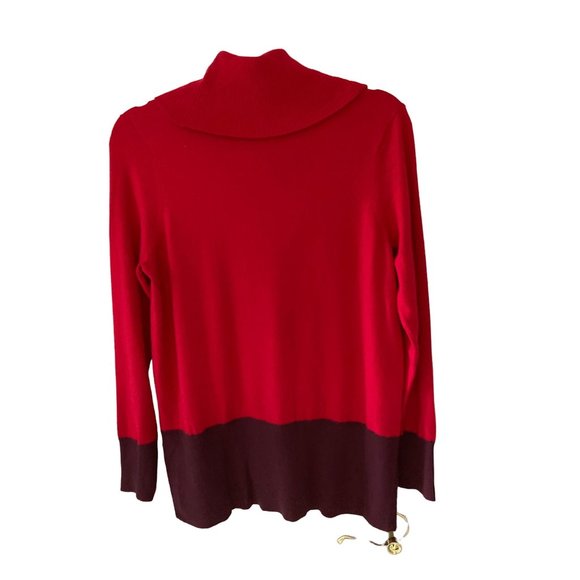 NWT  ADYSON PARKER COLORBLOCKED COWLNECK SWEATER REGATTA RED  Small - Picture 5 of 7